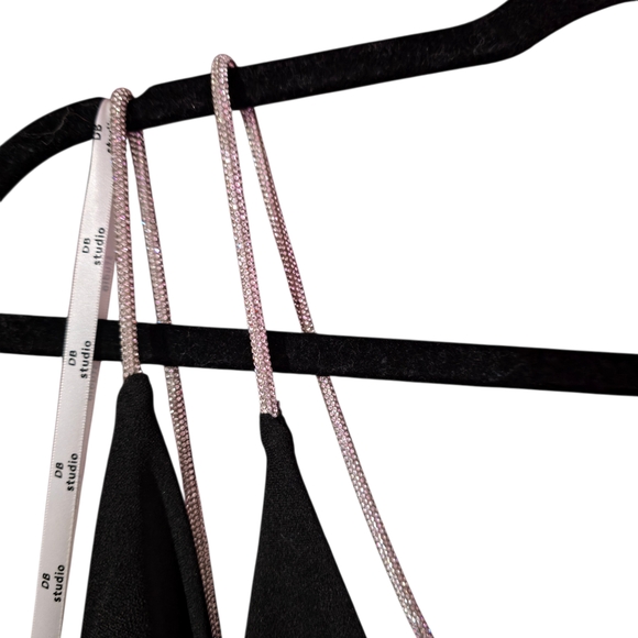 David’s Bridal Black Rhinestone Strap Evening Gown Size 14 - Picture 6 of 11